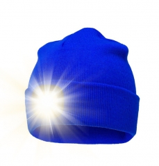 Hands Free LED Headlamp Skull Cap Winter Thermal Knit Beanie Hat for Hunting Cycling Fishing Toque