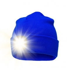 Hands Free LED Headlamp Skull Cap Winter Thermal Knit Beanie Hat for Hunting Cycling Fishing Toque