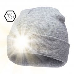 Winter warm thermal knitted Beanie Hat with USB Rechargeable Led Head light Torch