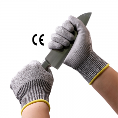 EN388 Cut Resistant Level 5 Construction Work Safety Gloves PU Coated for Mining Industry Glass Handling Metal Sheet Auto