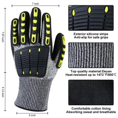 Anti-Shock TPR Impact protection gloves Shock Absorber Mechanical Rescue Non-Slip construction work gloves for industry Anti-Collision