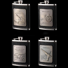Stainless Steel Hip Flask with Plate 8oz