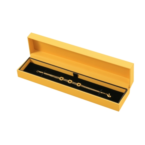 custom yellow paper luxury jewelry bracelet display plastic gift box