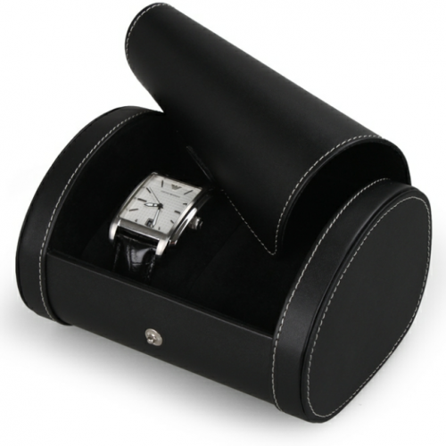 luxury flip top black 2 slot watch display packaging box