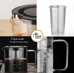 high borosilicate glass screen cold brew iced coffee makers pot with scale