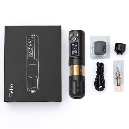 High Quality HELLO Tattoo Pen Machine with Tattoo 2 Generation Wireless Power Supply Machine Set .