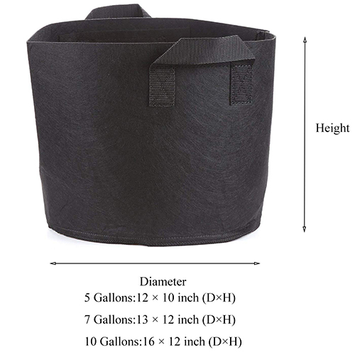 Durable Fabric Planting Pots Perfect for Vegetables and Fruit 5 Pack 5 Gallon Homezal Grow Bags 