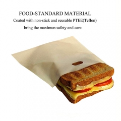 Homezal Toaster Bags Reusable for Grilled Cheese Sandwiches, Non Stick, Easy to Clean, Gluten Free, 6.3 x 7.1 Inch, Pack of 10