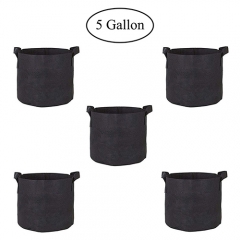 Fasunry Grow Bags, Durable Fabric Planting Pots, Perfect for Vegetables and Fruits (5 Pack 5 Gallon)