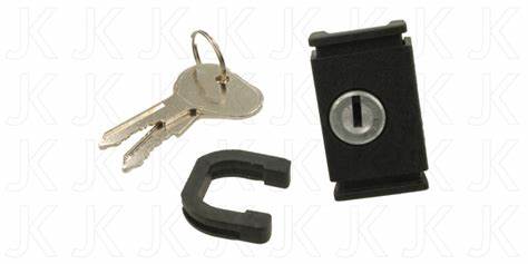 133857131B Locking Glove Box Latch With Keys, Rectangular Squeeze, Black