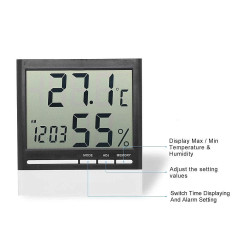 DIGITAL THERMOMETER HYGROMETER CLOCK