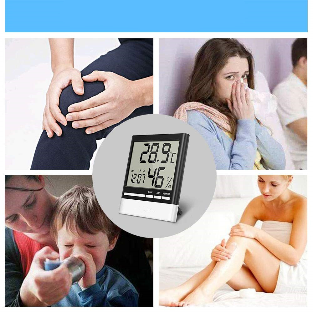 DIGITAL THERMOMETER HYGROMETER CLOCK