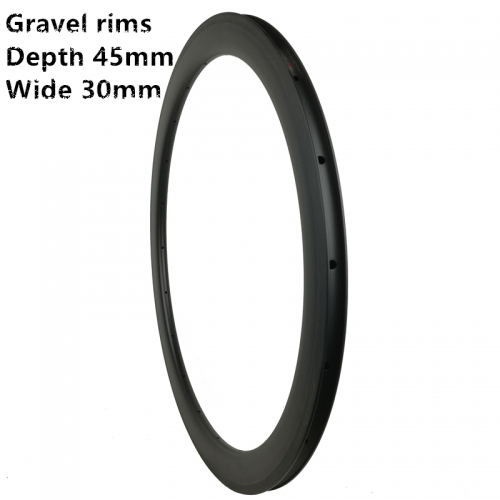 [CB45GR29-700C] NEW Gravel Bike 45mm Depth 700C Carbon Fiber Rim Clincher Tubeless Compatible