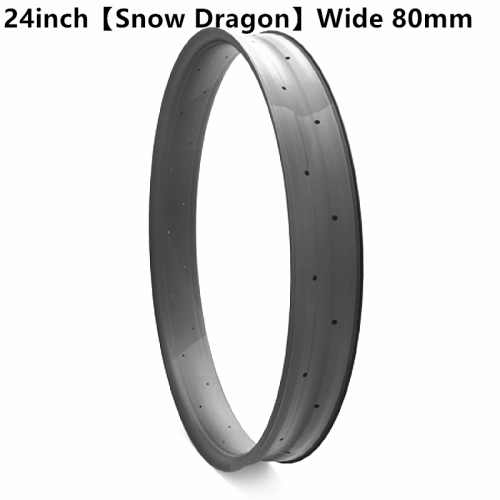 [CB24FTSD80] [Snow Dragon] 80mm Width Carbon Fat Bike 24" rim Double Wall Hookless Tubeless Compatible