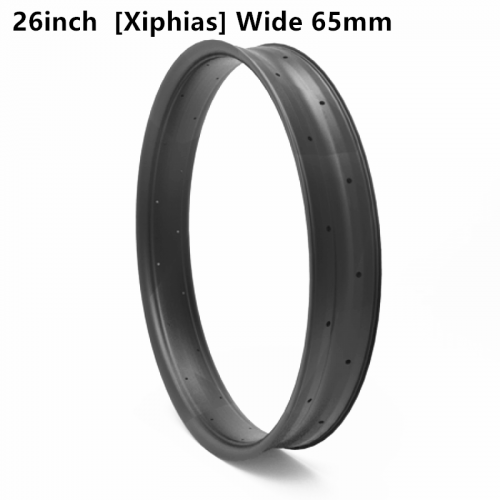 [CB26FTXS65] [Xiphias] 65mm Width Carbon Fat Bike 26" rim Double Wall Hookless Tubeless Compatible