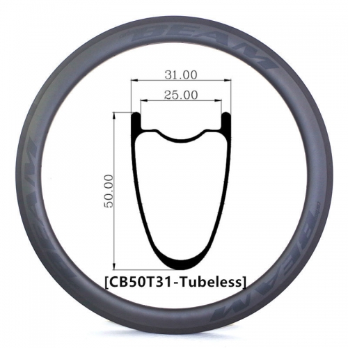 [CB50T31-700C] Only 440g NEW CX Gravel Bike 50mm Depth 700C Carbon Fiber Road Rim Tubeless Hookless carbon rims