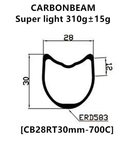 [CB28RT30-700C] Only 310g NEW CX/Gravel Bike 30mm Depth 700C Carbon Fiber Road Rim Tubular carbon rims