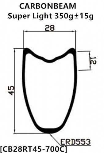 [CB28RT45-700C] Only 350g NEW CX Gravel Bike 45mm Depth 700C Carbon Fiber Road Rim HTG bike Tubualr carbon rims