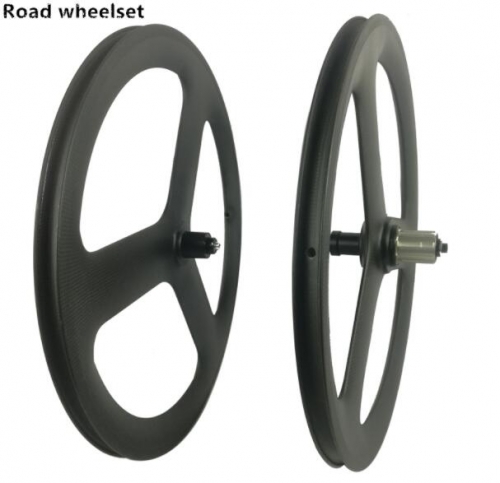 [CBRD451Z3] 20inch 451 carbon 3 spoke wheels  BMX bicycle carbon road/track/fixed/disc tri spoke wheels