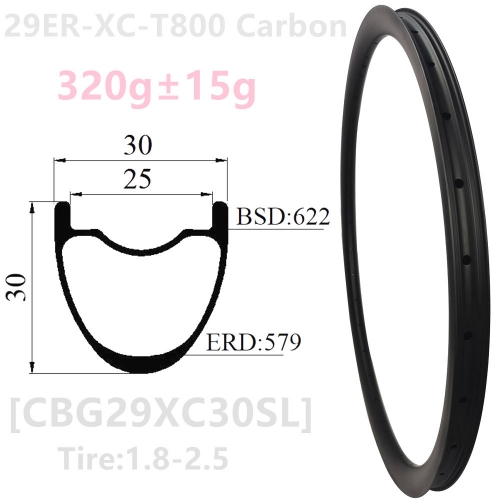 [CBG29XC30SL] 2021 New T1000 Premium Only 315g 30x30mm internal 25mm  29er Carbon Fiber Mountain Bike wheel Hoolkess Tubeless Compatible 29er XC mtb r