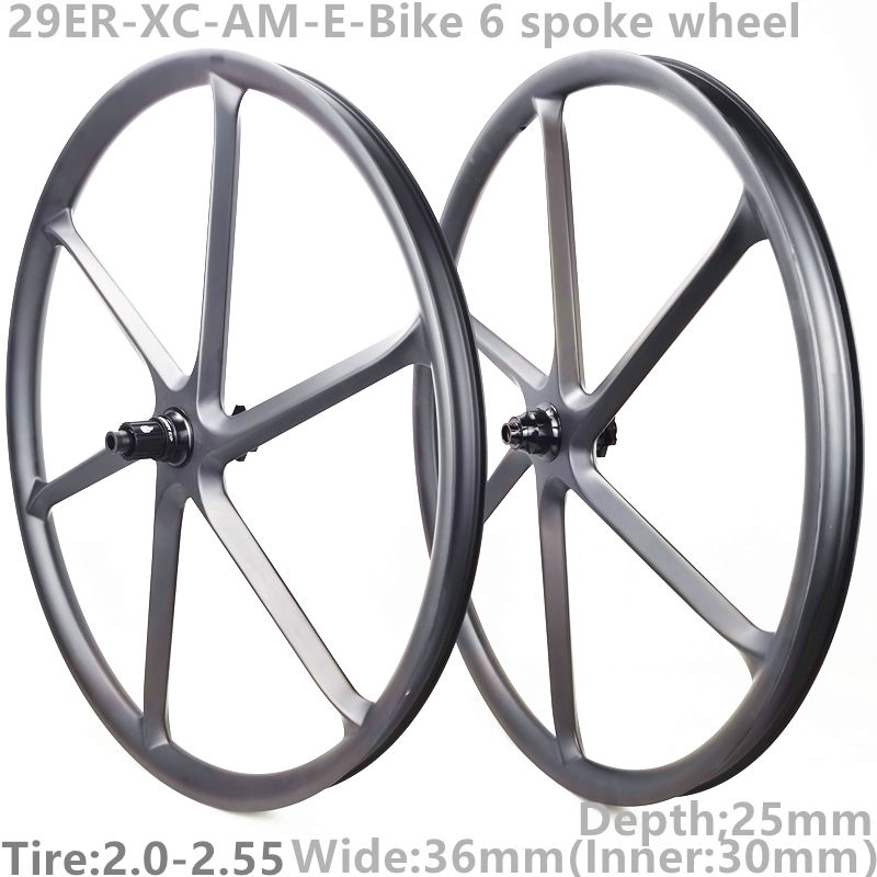 [CB29XM3630SL] Lefty 1.0/2.0 29er 36mm Width inner 30mm Depth 25mm Carbon Mountain 29" Wheel Six-Spoke Hookless Tubeless Compatible 6 spoke mtb wheels