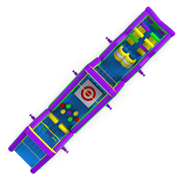 57ft Purple and Green Obstacle Course