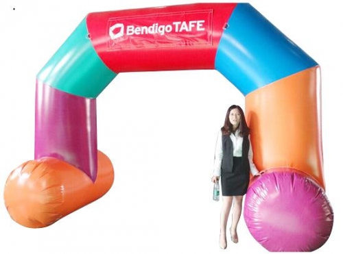 Colored Inflatable Entrance Arch with Removable Banner
