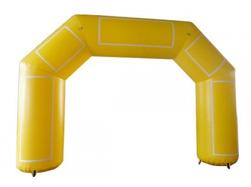 Customized Yellow Velcro Banner Inflatable Running Arch