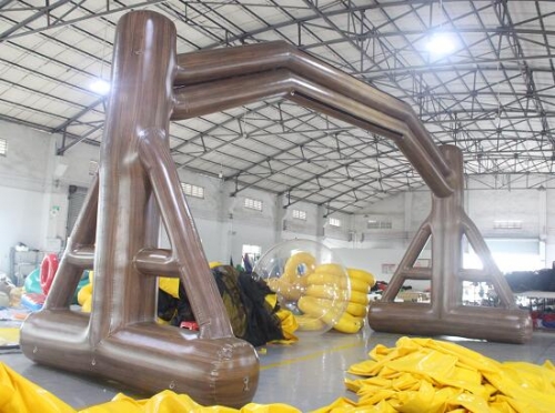 Large Wooden Texture Airtight Inflatable Arch