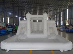 4-in-1 White Bouncy Castle with Slide for Sale