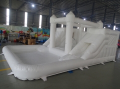 4-in-1 White Bouncy Castle with Slide for Sale