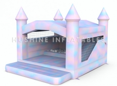 Tie-Dye Bouncy Castle with Ball Pit and Slide