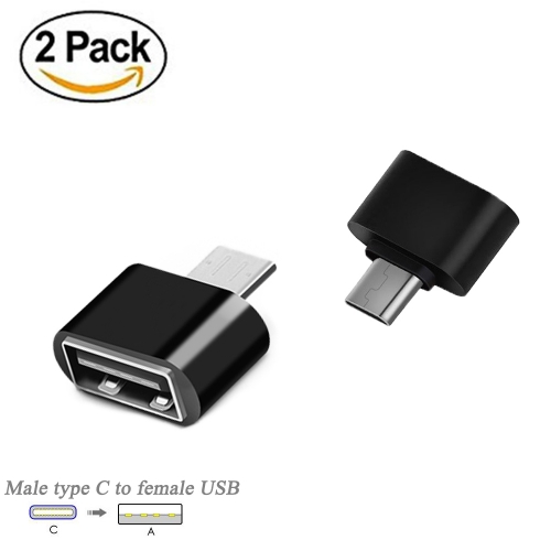 [2-Pack] Type C Male to USB Female OTG Adapter Digital Microscope Converter for MacBook Huawei Xiaomi C Mobile