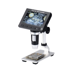 Jiusion 4.3inch Screen Full Color LCD Digital USB Microscope with 50X - 1000X Magnification Zoom Camera 1920X1080P Video Recording/Saving