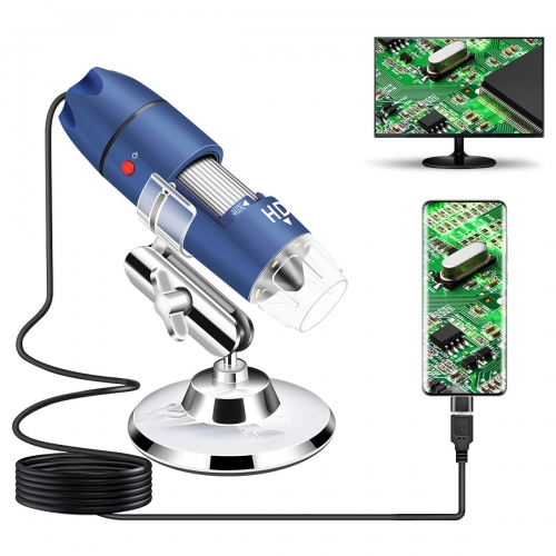 Jiusion 2K HD 2560x1440P USB Digital Microscope for Android Cellphone and Tablet Windows Mac Linux Chrome, 40X to 1000X Magnification Endoscope Handhe