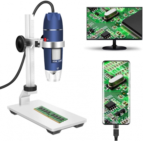 USB Digital OTG Microscope Camera 1000x 1920x1080P Portable Magnification Endoscope Stand for Android Mac Windows Linux Chrome