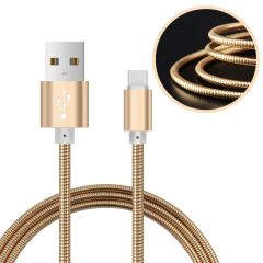 Anyfe Micro metal spring Cable,High Speed Data and Charging with Micro USB / Type C / Lightning Cables