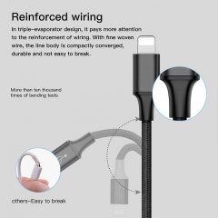 Anyfe Micro 3 in 1 Nylon Cable,High Speed Data and Charging with Micro USB / Type C / Lightning Cables