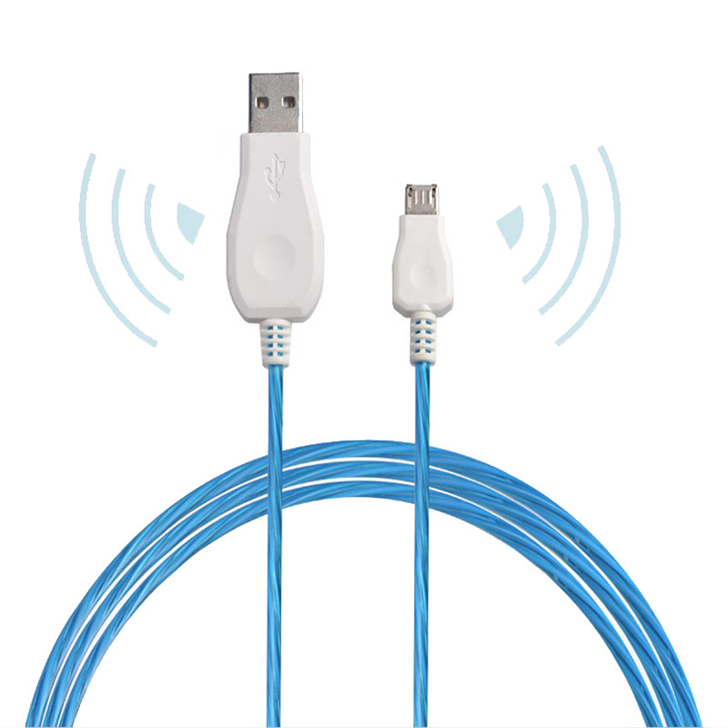 Anyfe Flowing LED Light Up devices Charger Cable,High Speed Data and Charging with Micro USB / Type C / Lightning Cables