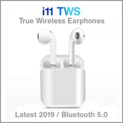 Anyfe i11 Wireless Earbud Headphones, TWS Mini Bluetooth Headphones Hand-Free Earphones Headsets, Built-in Mic Stereo Charging Case Compatible with All Smartphones (White)