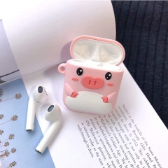 Cute Cartoon Pink Piglet silicone protective case for airpod 1&2 charging case