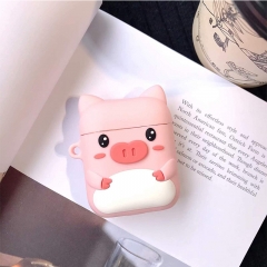 Cute Cartoon Pink Piglet silicone protective case for airpod 1&2 charging case