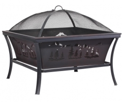 29" wildness square steel fire pit