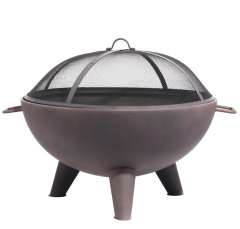 26" steel cauldron fire pit