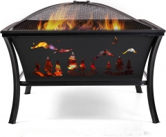 28" wildness square steel fire pit