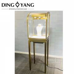 Tall Golden Display Case For Jewelry