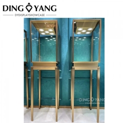 Tall Golden Display Case For Jewelry