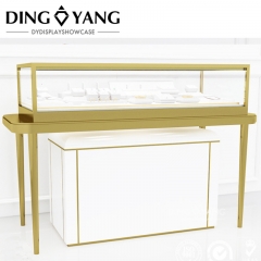 Hairline Golden Jewelry Display Countertop Showcase