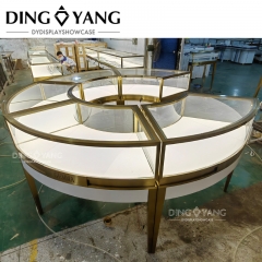 Round Gold Jewellery Shop Counter Design