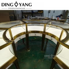 Round Gold Jewellery Shop Counter Design